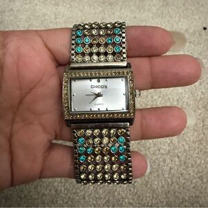 3/$25 Chico's Gold and Turquoise Studded Watch